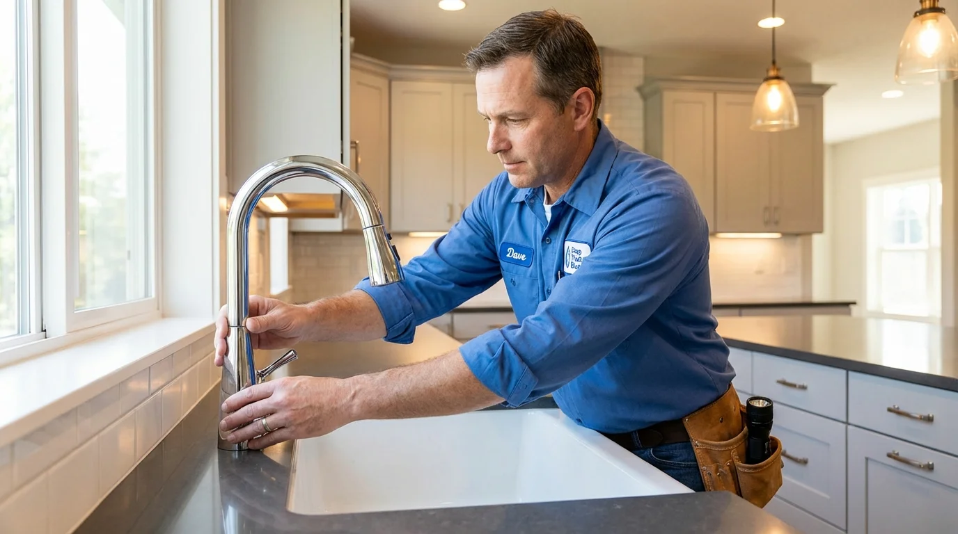 Kitchen faucet installation by Johns Plumbing LLC in Lancaster